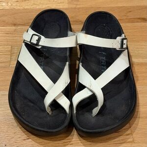 Tatami by Birkenstock Women's White Black Strappy Sandals Flip Flops Shoes 41 10